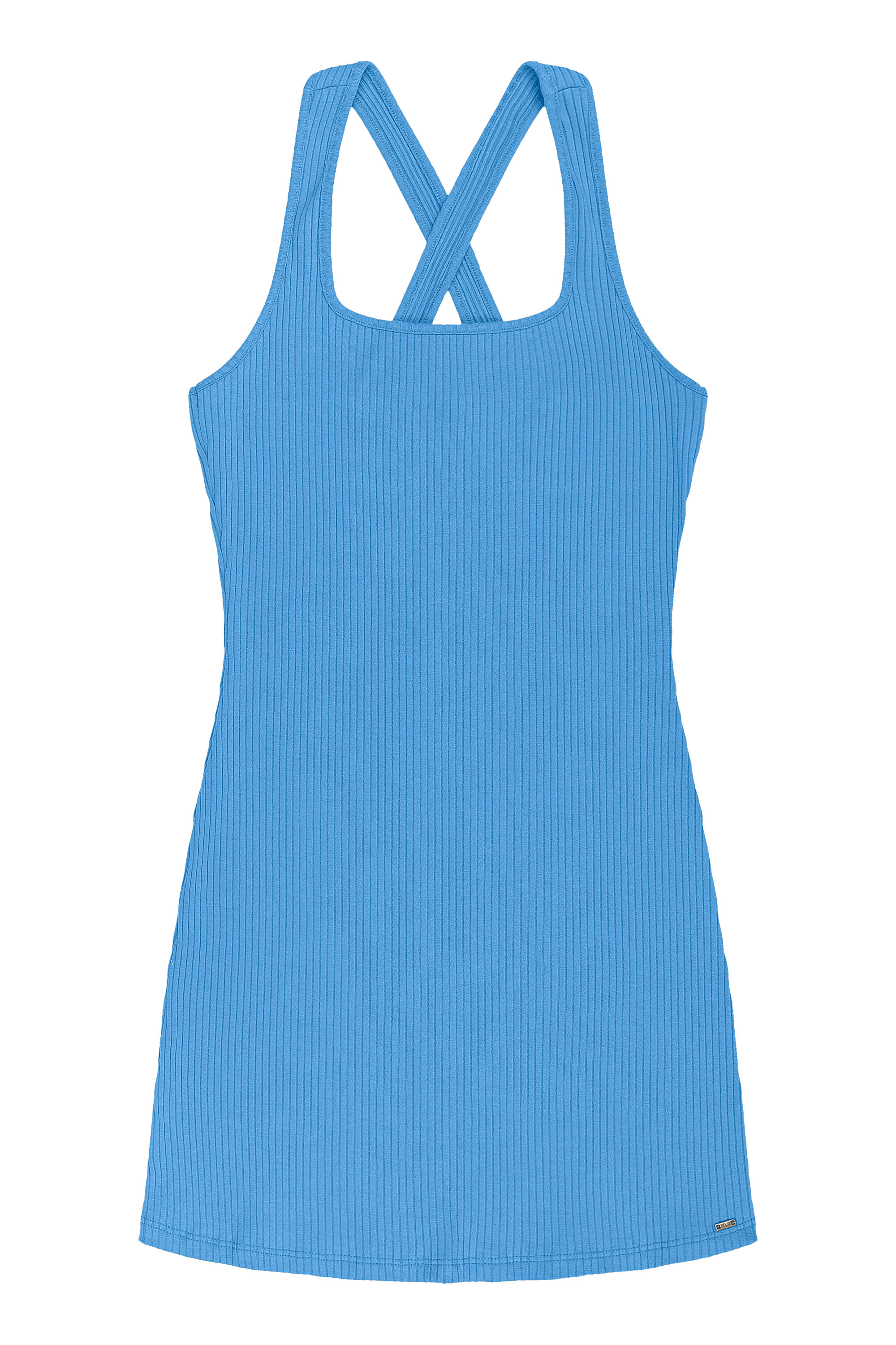 Vestido Juvenil em Ribana Canelada (Azul) Gloss - Imagem 18